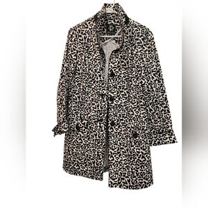 Abbie Max B & W  3/4 Length Leopard Print Cotton Jacket MED